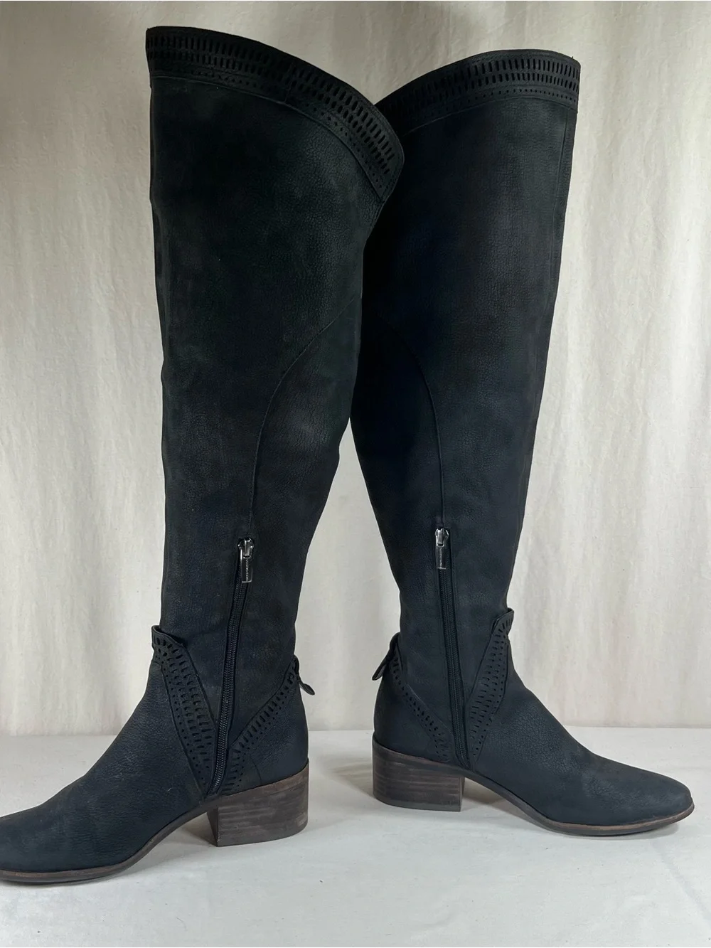 Vince Camuto Black Over-the-Knee Suede-Look Boots